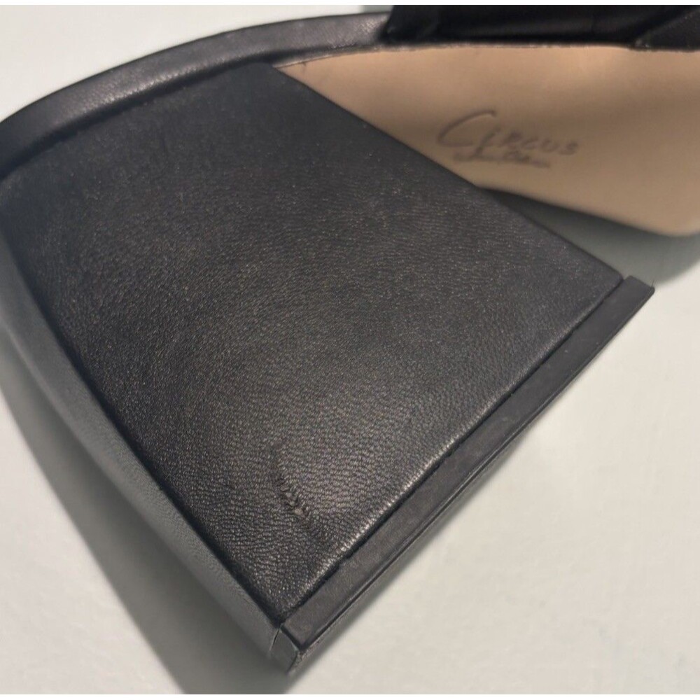 Circus by Sam Edelman Black Marlie Platform Chunky Heels Sandals Sz 9.5 Retro - Picture 9 of 12